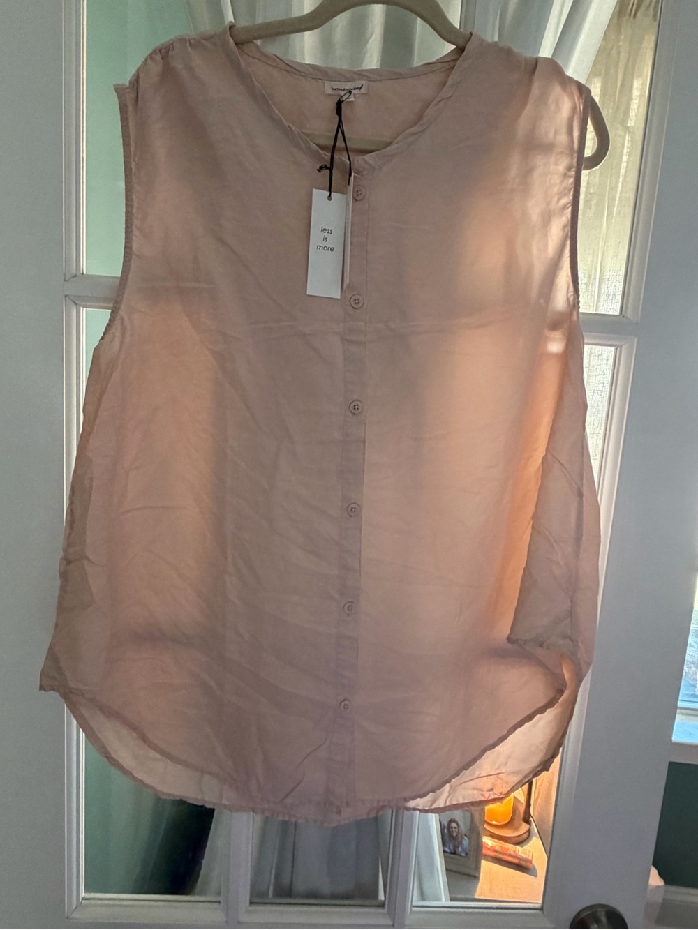 Sleeveless Blush Pink Button-Down Top by Unsubscribed NWT